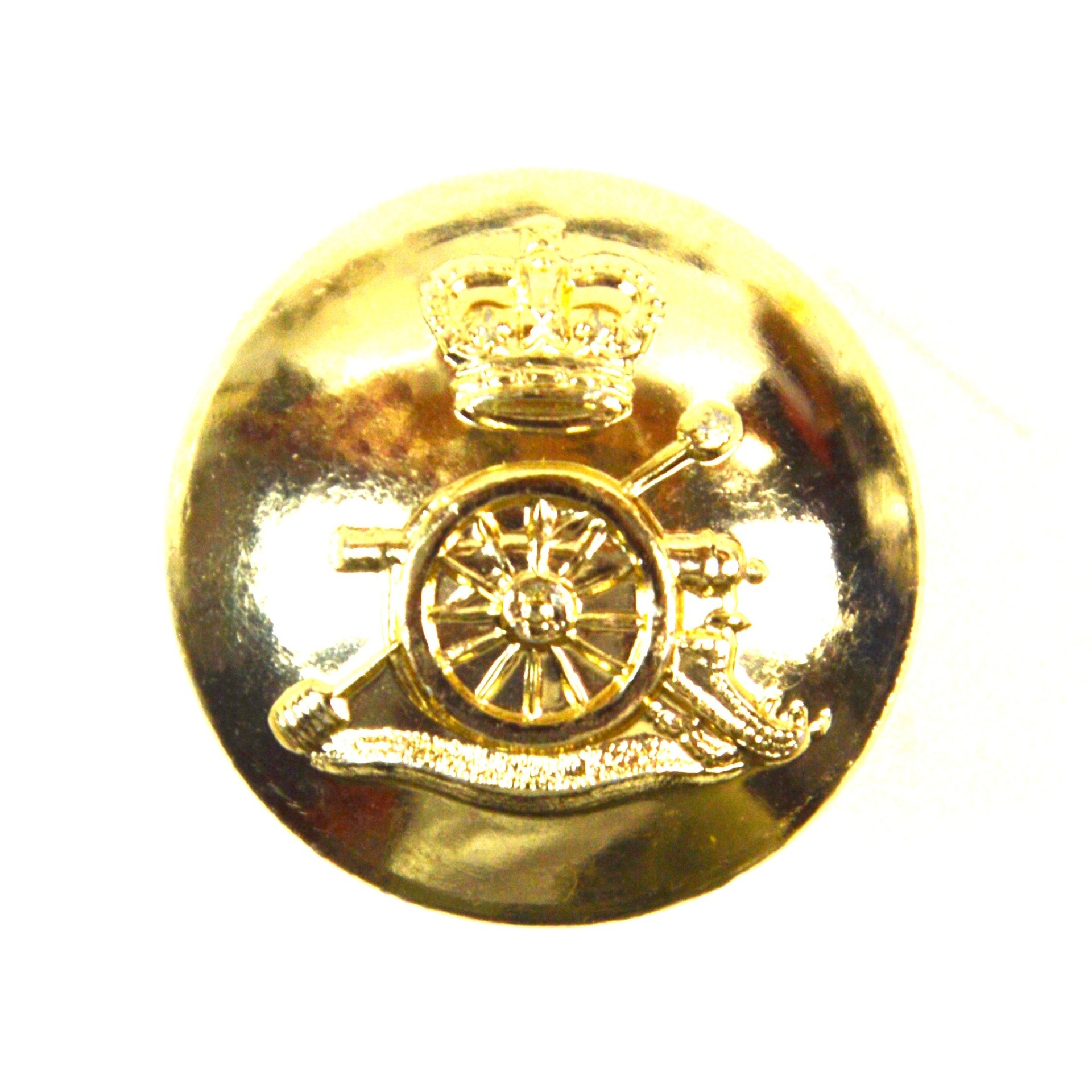 Royal Artillery Anodised Button (Queen's Crown, 1953-2022 Pattern) - 25mm