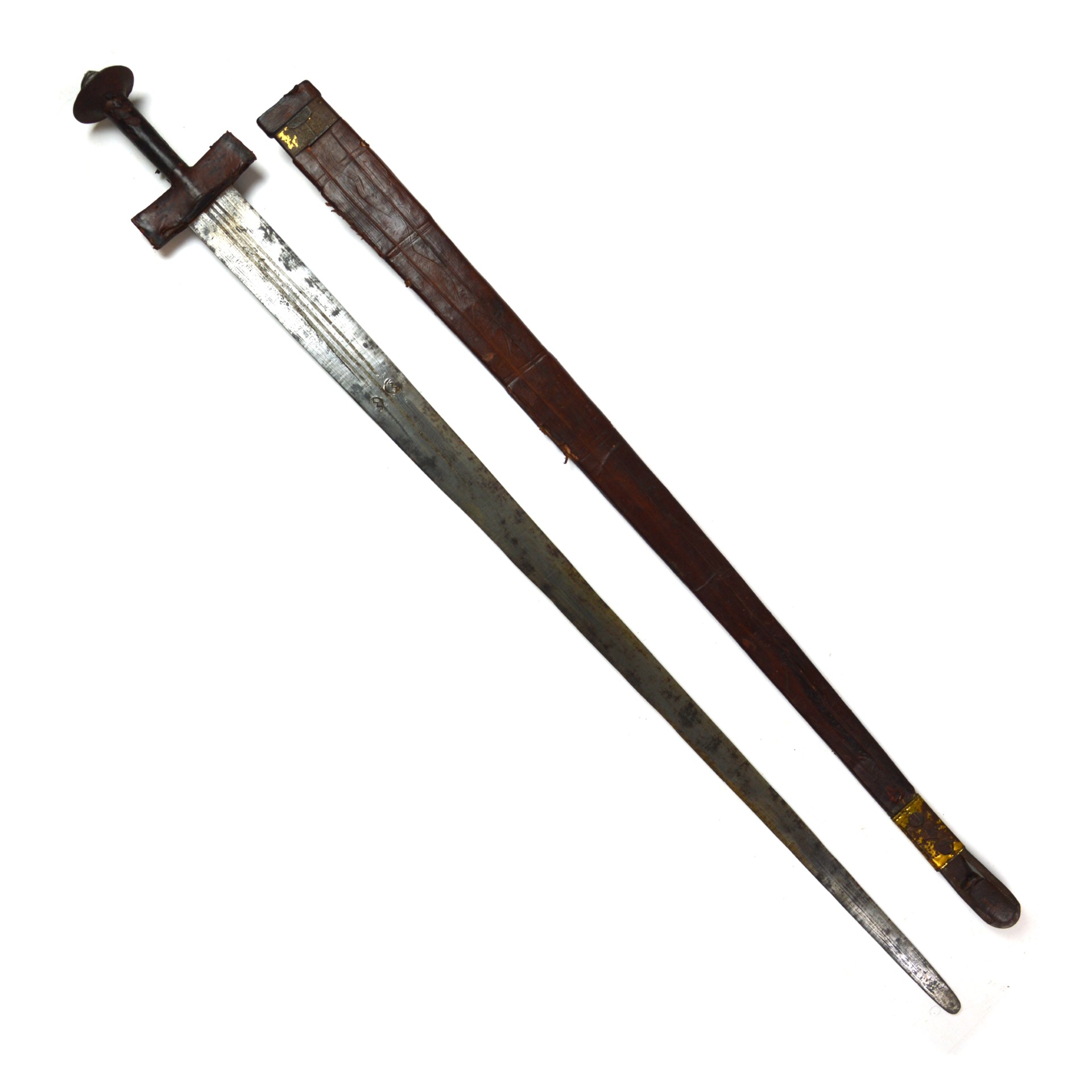 Antique Tuareg Takoba Sword in Scabbard - Image 2