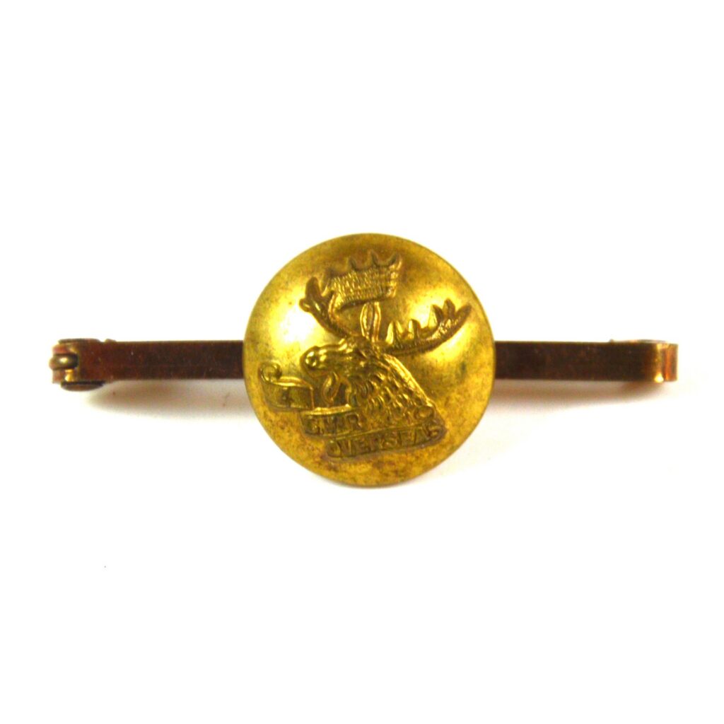 4th Canadian Mounted Rifles Regiment Button Brooch