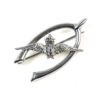 Royal Air Force (RAF) Chrome Wishbone Sweetheart Brooch Lapel Badge - King's Crown