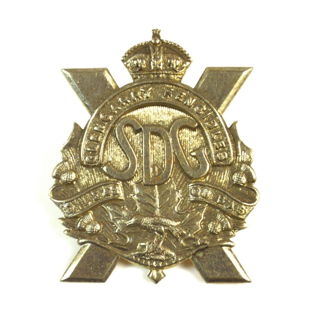 Stormont, Dundas and Glengarry Highlanders (SDG) Glengarry Cap Badge (1920-1953 Pattern)