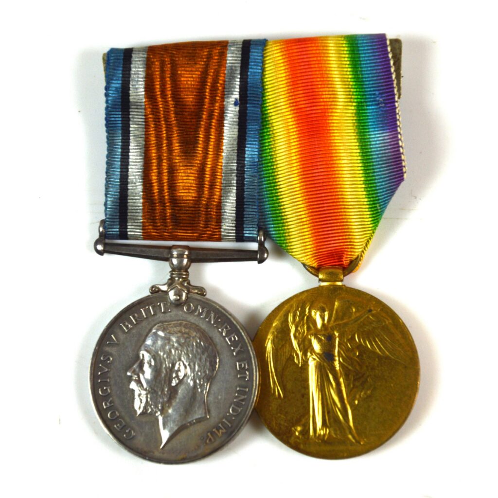 British War Medal and Victory Medal Pair - Gunner Arnold Green, Royal Garrison Artillery