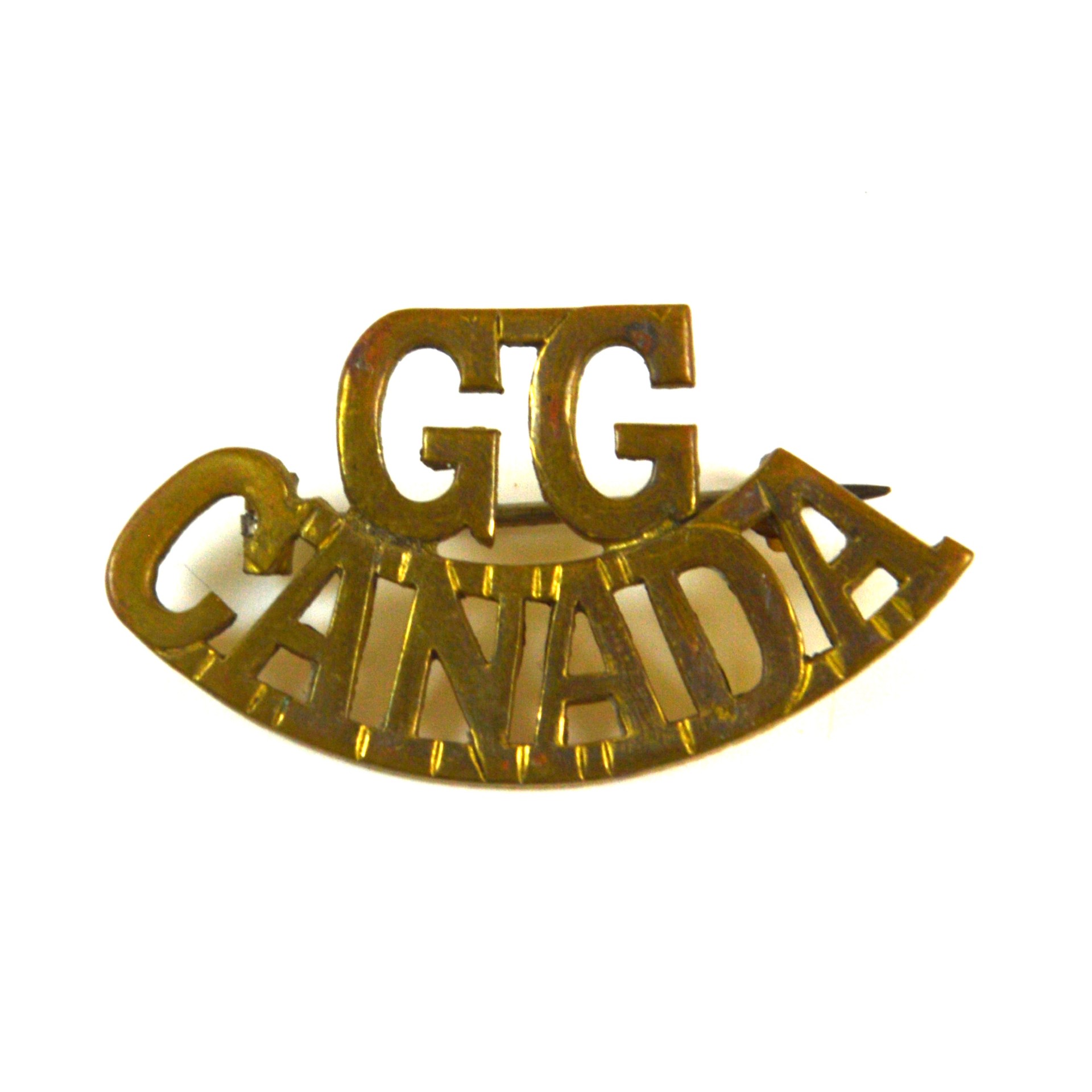 Grenadier Guards of Canada (GG / CANADA) Broached Brass Shoulder Title