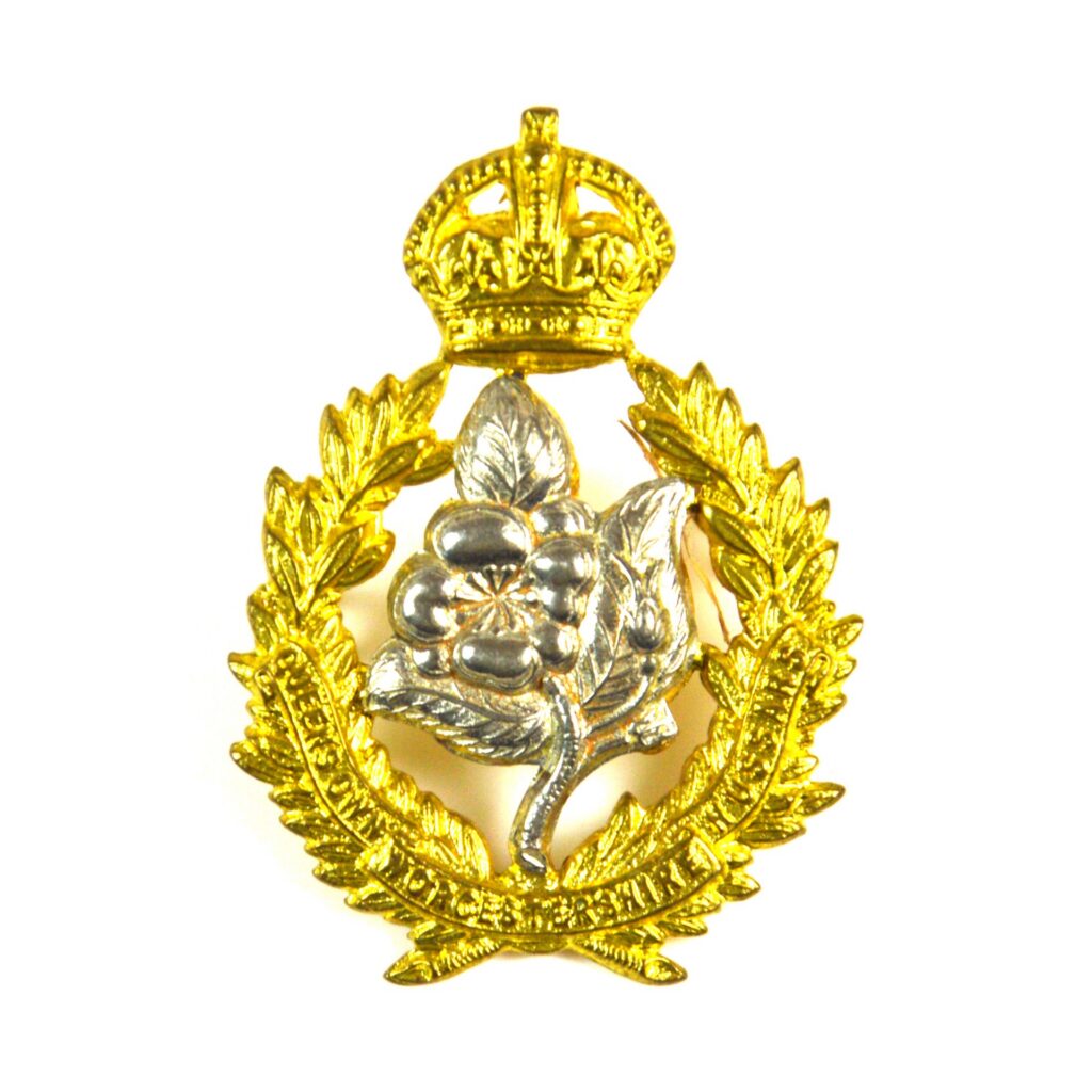 Queen's Own Worcestershire Hussars Bimetal Cap Badge (King's Crown) - Restrike