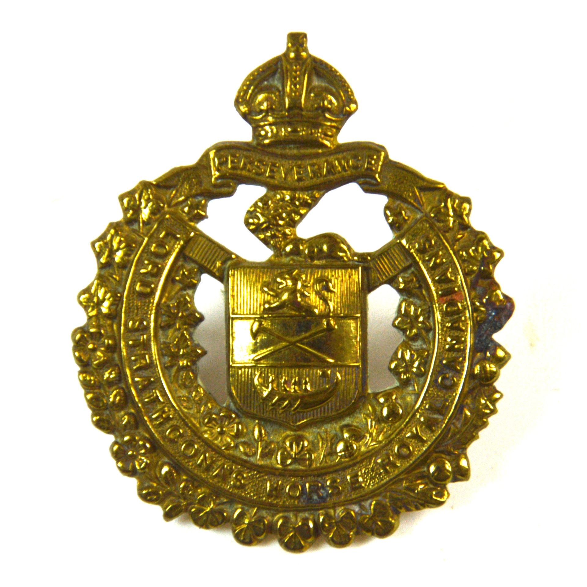 Lord Strathcona's Horse (Royal Canadians) Canadian Expeditionary Force Cap Badge (King's Crown) - Manufactured by W. Scully, Montreal