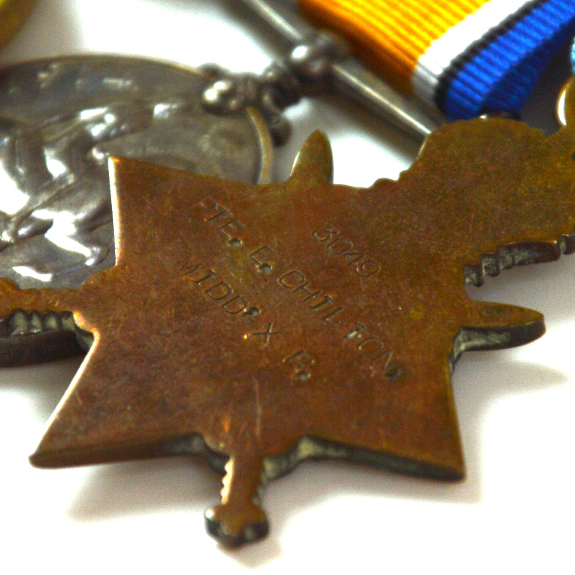 British 1914-15 Star Trio - Private Ernest Chilton, 1/7th Battalion, Middlesex Regiment - Image 4