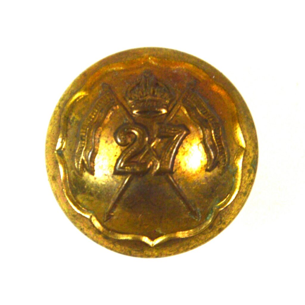 27th Lancers Officer's Button (1941-1945 Pattern) - 24.5mm