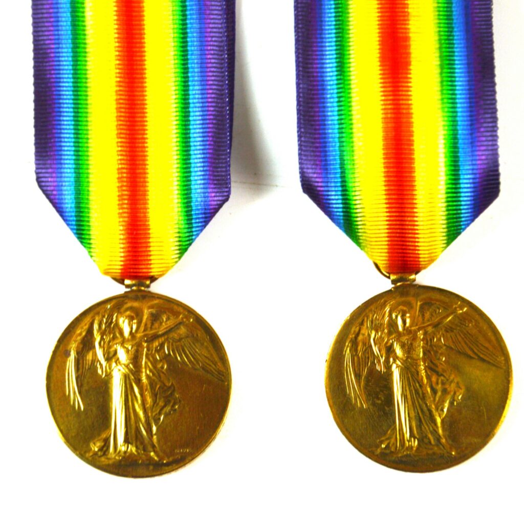 Victory Medals Belonging to Brothers Killed - L/Corporal Ernest Brown, RE and L/Corporal Sidney Brown, 1st Bn, London Regiment (RF)