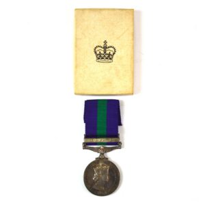 General Service Medal - Malaya (1955-1962 Type) in Box - Private Thomas O. Moore, 1st Battalion, Queen's Own Royal West Kent Regiment