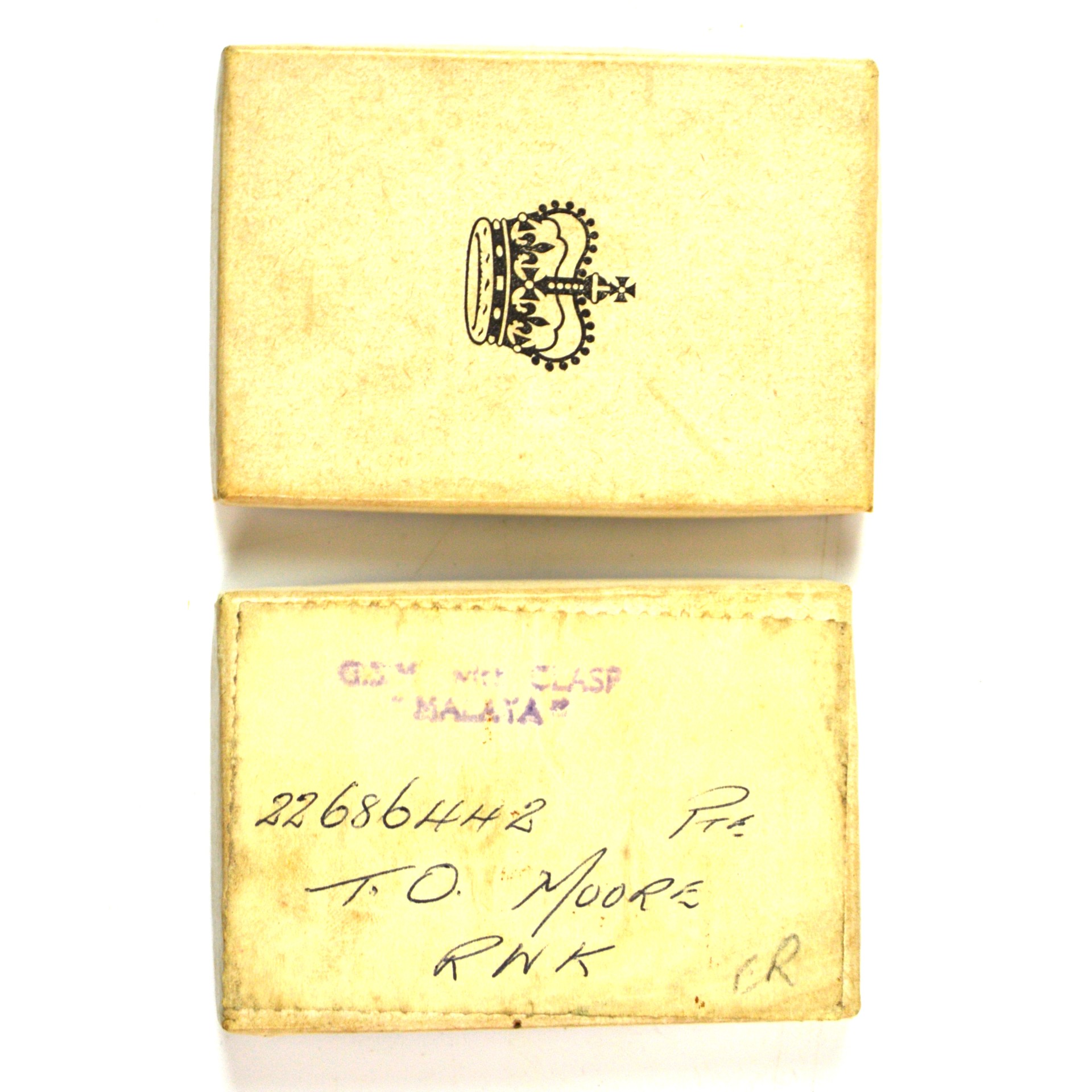 General Service Medal - Malaya (1955-1962 Type) in Box - Private Thomas O. Moore, 1st Battalion, Queen's Own Royal West Kent Regiment - Image 3